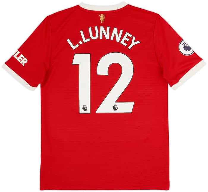 2021-22 Manchester United Home Shirt L.Lunney #12 - 6/10 - (XL.Boys)