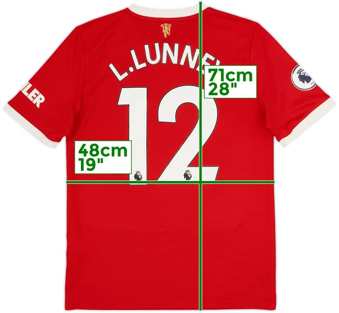 2021-22 Manchester United Home Shirt L.Lunney #12 - 6/10 - (XL.Boys)