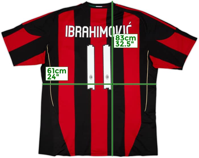 2010-11 AC Milan Home Shirt Ibrahimovic #11 - 8/10 - (XXL)