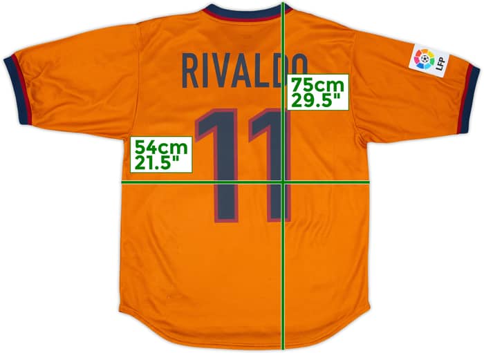 1998-00 Barcelona Away Shirt Rivaldo #11 - 8/10 - (M)