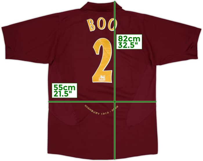 2005-06 Arsenal Home Shirt Boo #2 - 5/10 - (L)