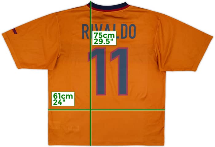 1998-00 Barcelona Basic Third Shirt Rivaldo #11 - 9/10 - (L)