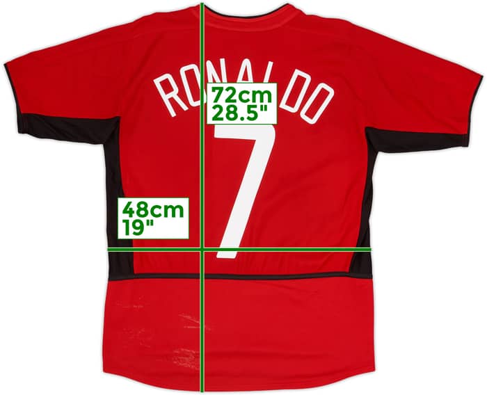 Camiseta de local del Manchester United 2002-04 Ronaldo #7 - 7/10 - (Juvenil XL)