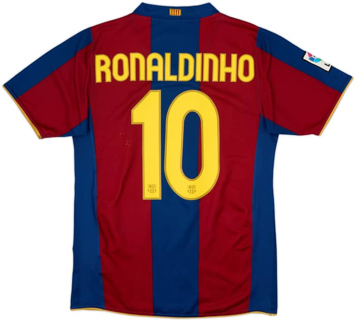 2007-08 Barcelona Home Shirt Ronaldinho #10 - 6/10 - (S)