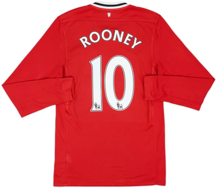 2011-12 Manchester United Home L/S Shirt Rooney #10 - 6/10 - (S)