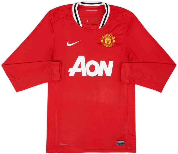 2011-12 Manchester United Home L/S Shirt Rooney #10 - 6/10 - (S)