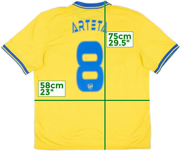 2013-14 Arsenal Away Shirt Arteta #8 - 7/10 - (XL)