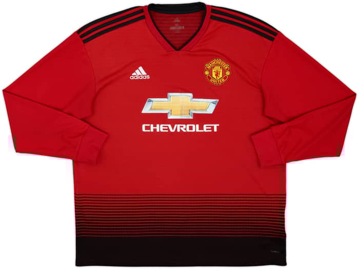 2018-19 Manchester United Home L/S Shirt - 5/10 - (XL)