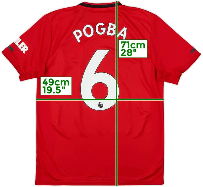 2019-20 Manchester United Home Shirt Pogba #6 - 6/10 - (M)