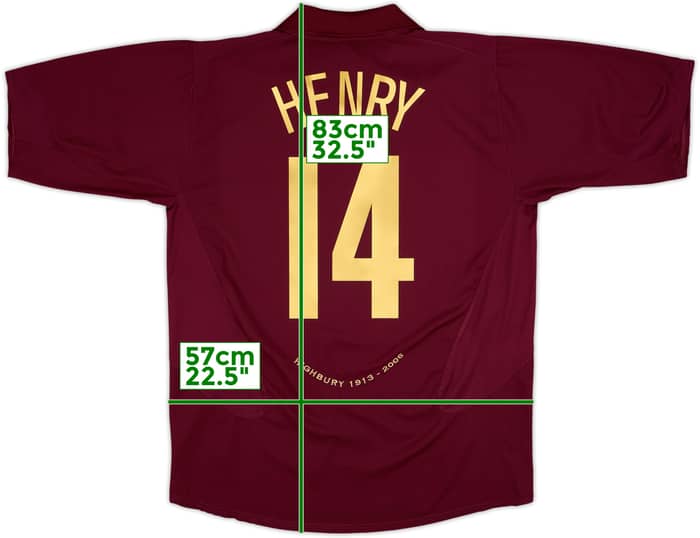 2005-06 Arsenal Home Shirt Henry #14 - 9/10 - (XL)