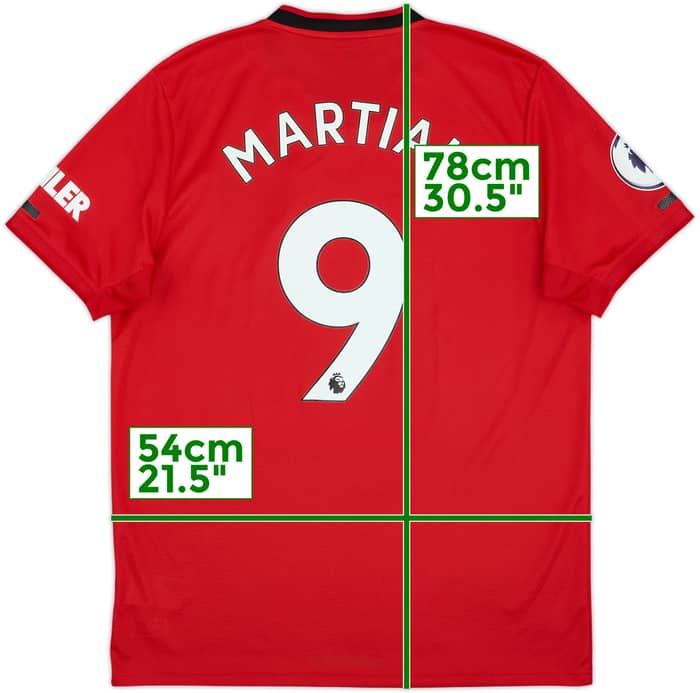 2019-20 Manchester United Home Shirt Martial #9 - 8/10 - (L)