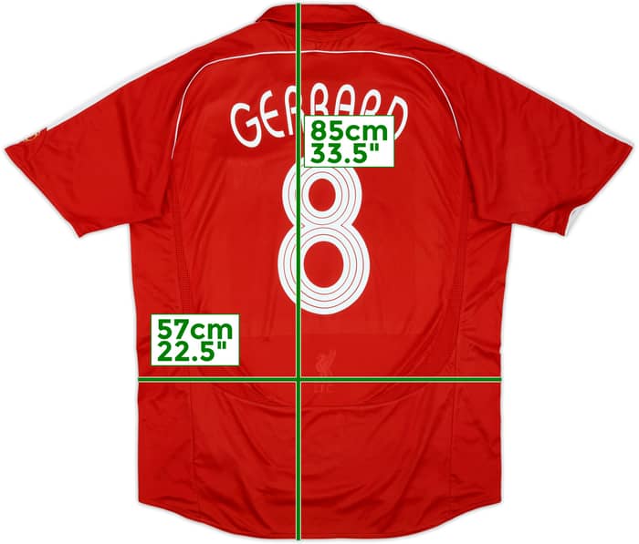 2006-08 Liverpool Camiseta de local Gerrard #8 - 6/10 - (XL)