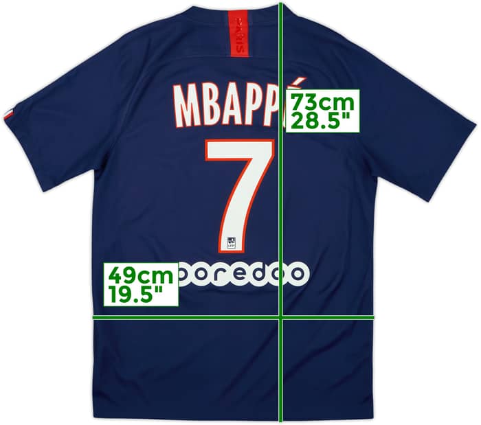 2019-20 Paris Saint-Germain Home Shirt Mbappe #7 - 10/10 - (M)