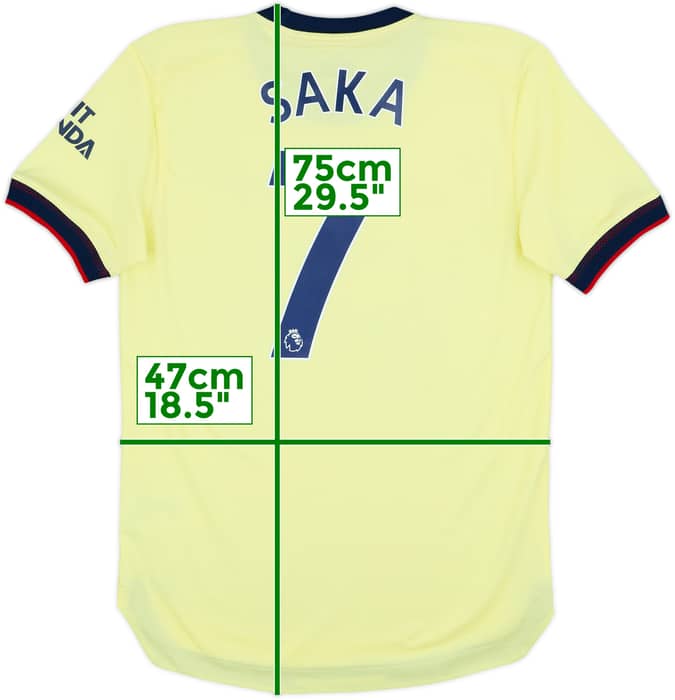 Camiseta auténtica de visitante del Arsenal 2021-22 Saka #7 - 8/10 - (S)