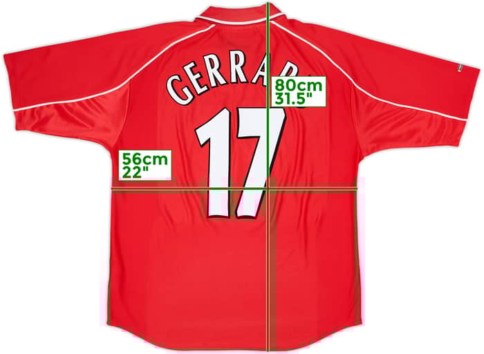 2000-02 Liverpool Home Shirt Gerrard #17 - 6/10 - (L)