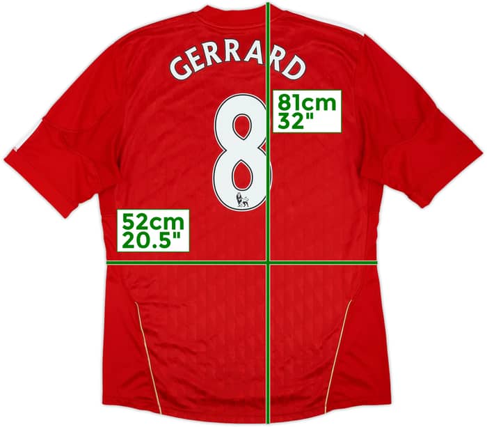 2010-12 Liverpool Home Shirt Gerrard #8 - 6/10 - (L)