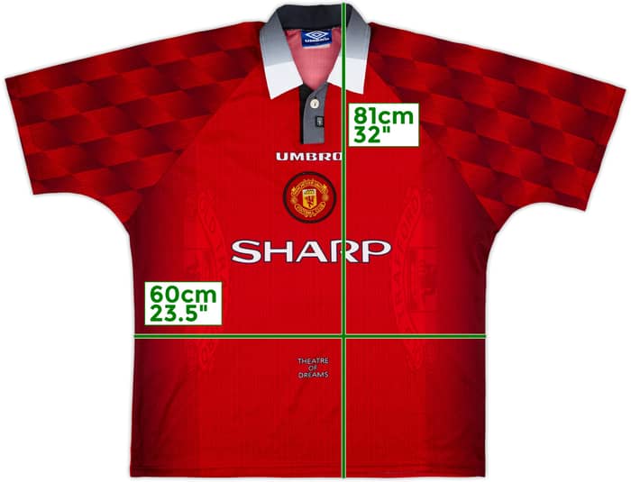 1996-98 Manchester United Home Shirt Cantona #7 - 9/10 - (XL)