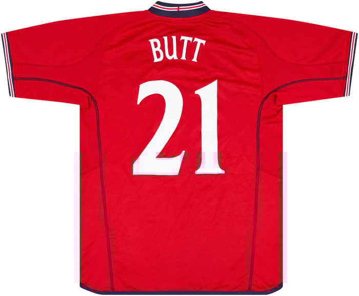 2002 England Match Issue Away Shirt Butt #21 (v Cameroon)