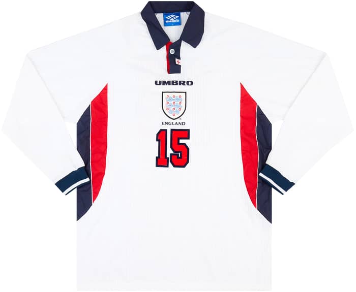 1997-99 England Match Issue Home L/S Shirt #15 (Butt)