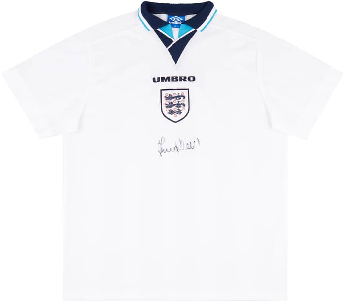 1995-97 England Match Issue Signed Home Shirt #7