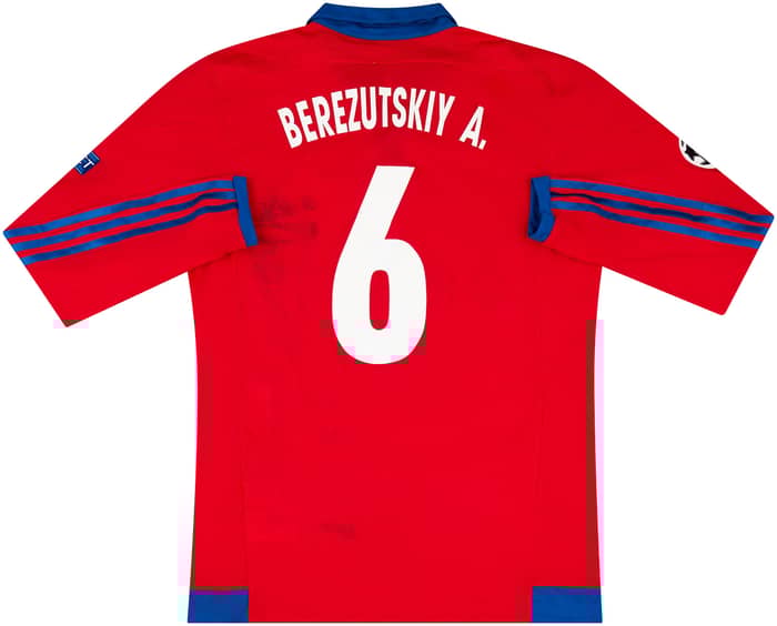 2015-16 CSKA Moscow Match Worn Champions League Home L/S Shirt Berezutskiy A. #6