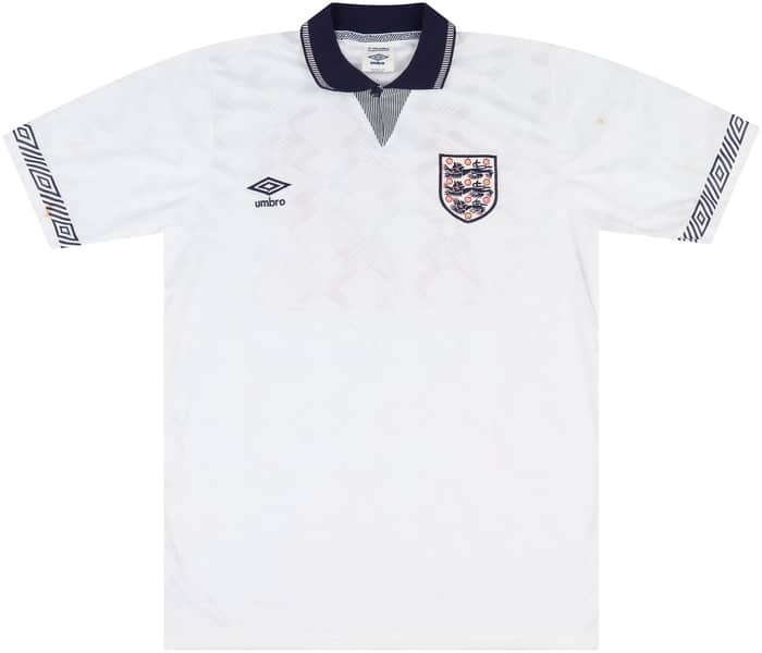 1990 England Match Worn Home Shirt #12 (Dorigo) v Denmark