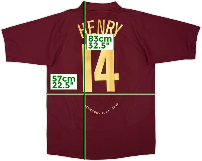 2005-06 Arsenal Home Shirt Henry #14 - 8/10 - (L)