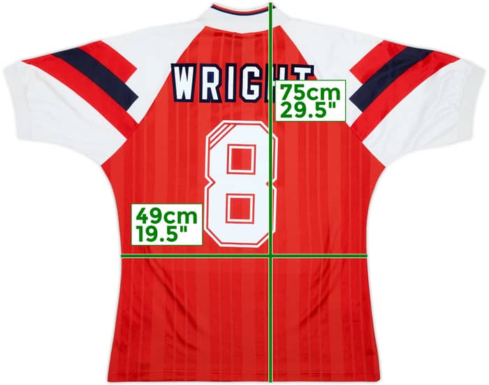 1992-94 Arsenal Home Shirt Wright #8 - 6/10 - (M)