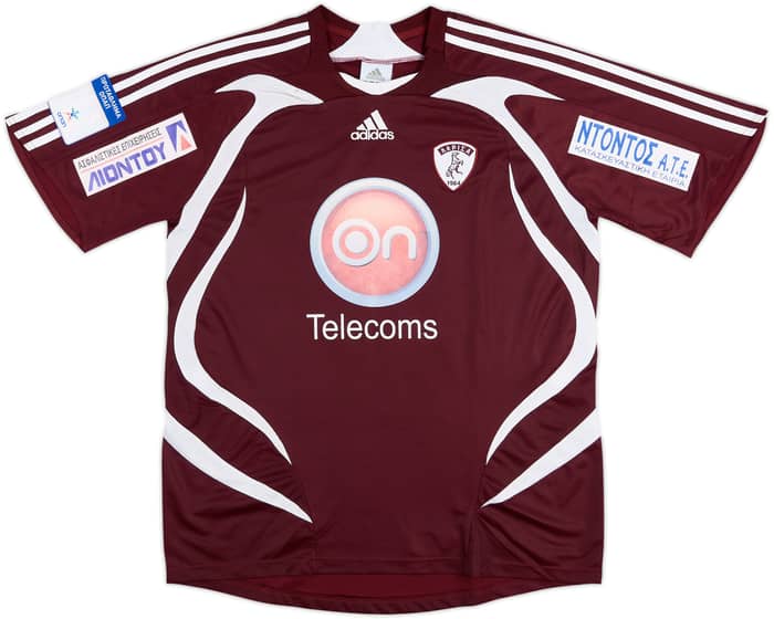 2009-10 AEL Larissa Match Issue Home Shirt Naim #19