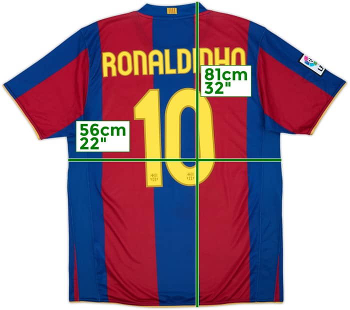 2007-08 Barcelona Home Shirt Ronaldinho #10 - 10/10 - (L)