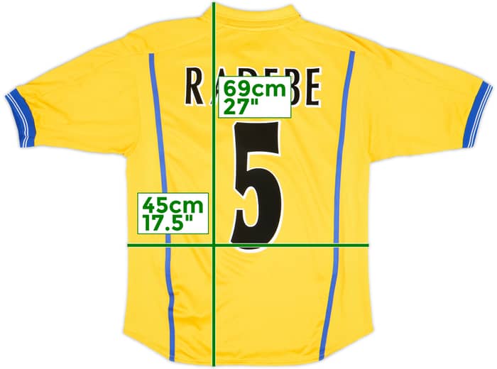 2000-02 Leeds United Away Shirt Radebe #5 - 8/10 - (XL.Boys)