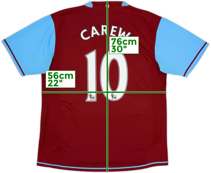 2007-08 Aston Villa Home Shirt Carew #10 - 5/10 - (L)