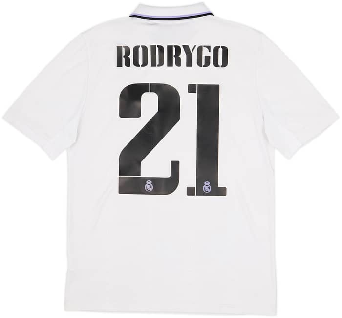2022-23 Real Madrid Home Shirt Rodrygo #21 - 4/10 - (XL.Boys)