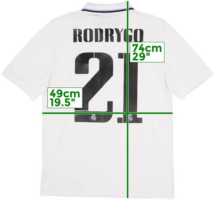2022-23 Real Madrid Home Shirt Rodrygo #21 - 4/10 - (XL.Boys)