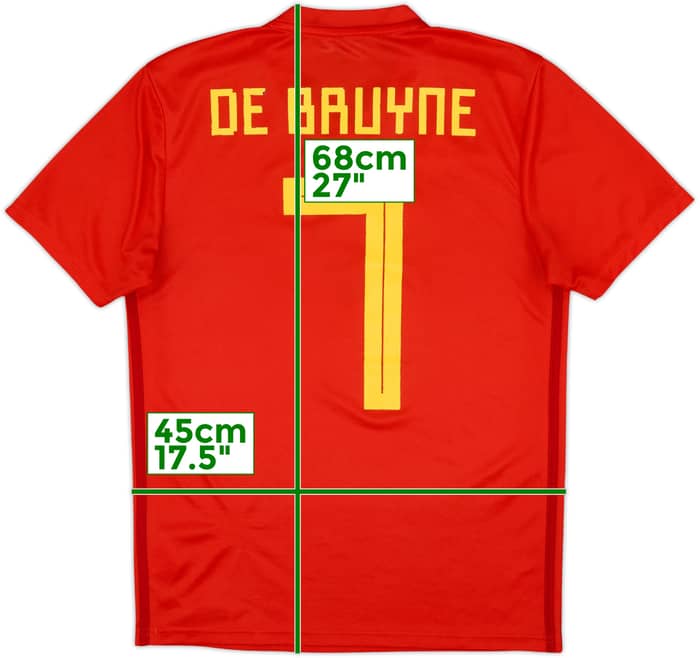 2018-19 Belgium Home Shirt De Bruyne #7 - 6/10 - (S)