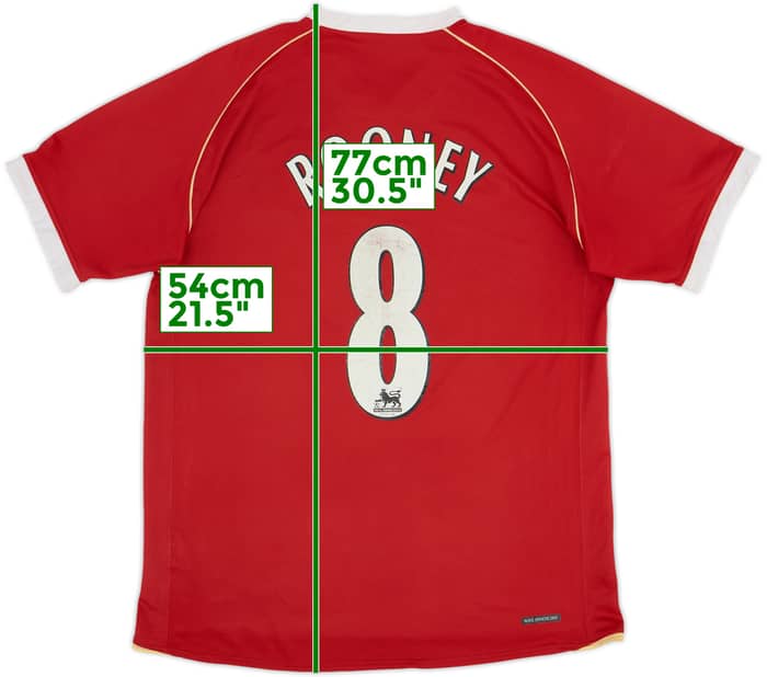 2006-07 Manchester United Home Shirt Rooney #8 - 6/10 - (L)