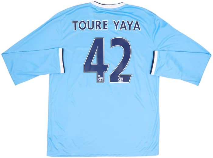 2013-14 Manchester City Home L/S Shirt Toure Yaya #42 - 8/10 - (L)