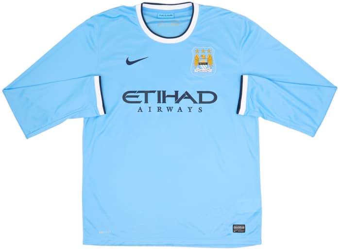 2013-14 Manchester City Home L/S Shirt Toure Yaya #42 - 8/10 - (L)
