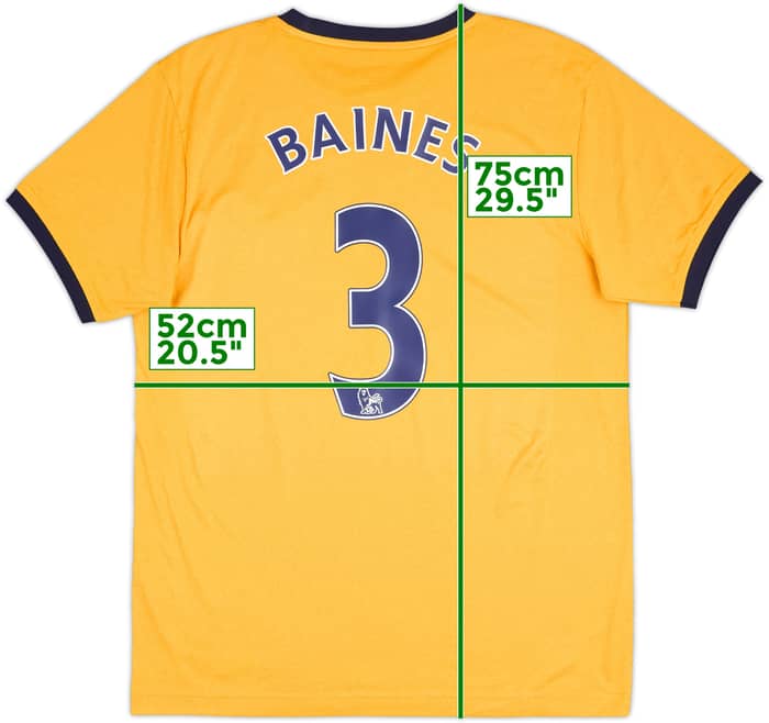 2011-12 Everton Away Shirt Baines #3 - 9/10 - (M)