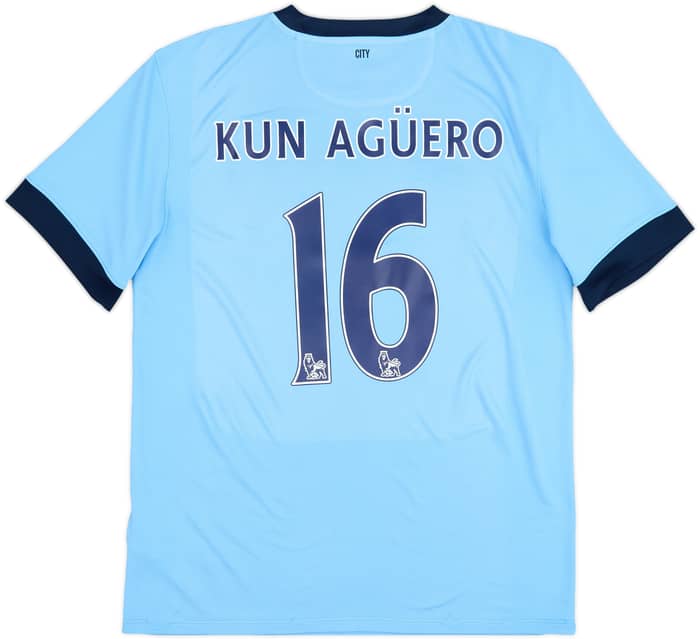 2014-15 Manchester City Home Shirt Kun Aguero #16 - 6/10 - (L)