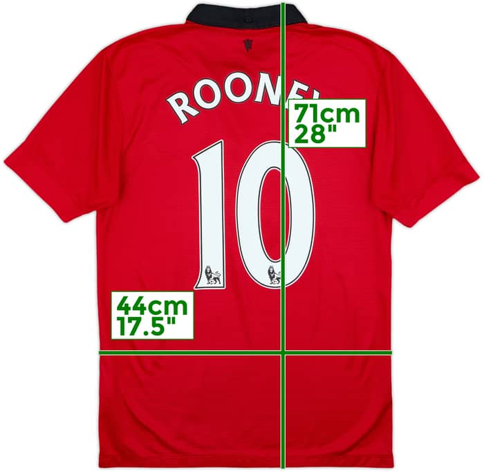 2013-14 Manchester United Home Shirt Rooney #10 - 8/10 - (S)