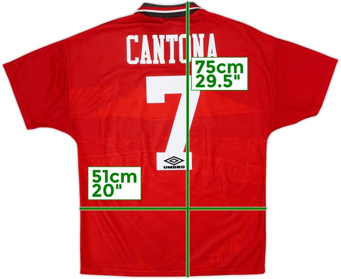 1994-96 Manchester United Home Shirt Cantona #7 - 7/10 - (M)