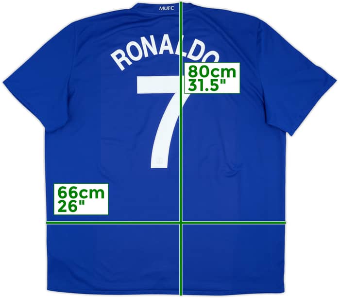 Camiseta de la tercera equipación del Manchester United 2008-09 Ronaldo #7 - 8/10 - (3XL)