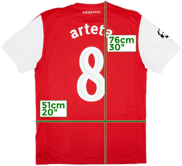 Camiseta de local del Arsenal 2011-12 Arteta #8 - 6/10 - (M)