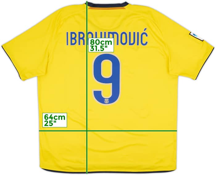 2008-10 Barcelona Away Shirt Ibrahimovic #9 - 7/10 - (XXL)