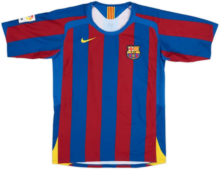 2005-06 Barcelona Home Shirt Messi #19 - 5/10 - (L.Boys)