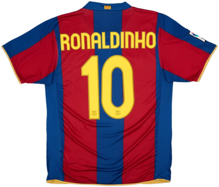 2007-08 Barcelona Home Shirt Ronaldinho #10 - 6/10 - (M)