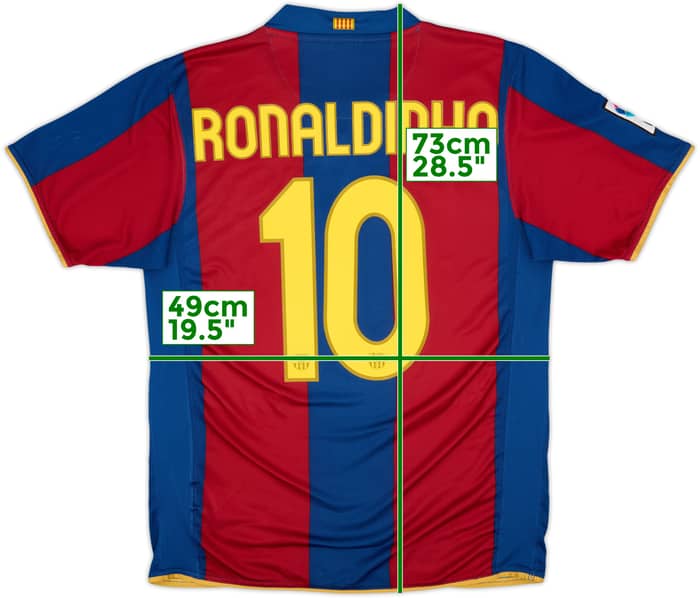 2007-08 Barcelona Home Shirt Ronaldinho #10 - 6/10 - (M)