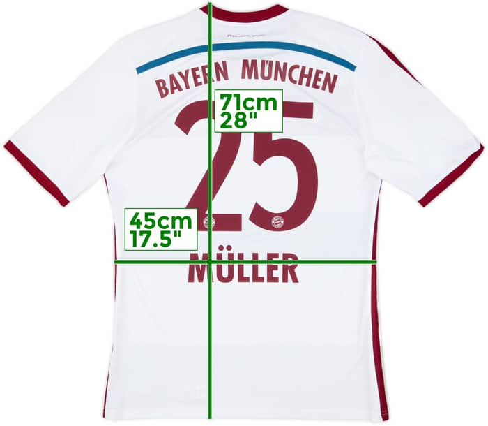 2014-15 Bayern Munich Away Shirt Muller #25 - 7/10 - (M)