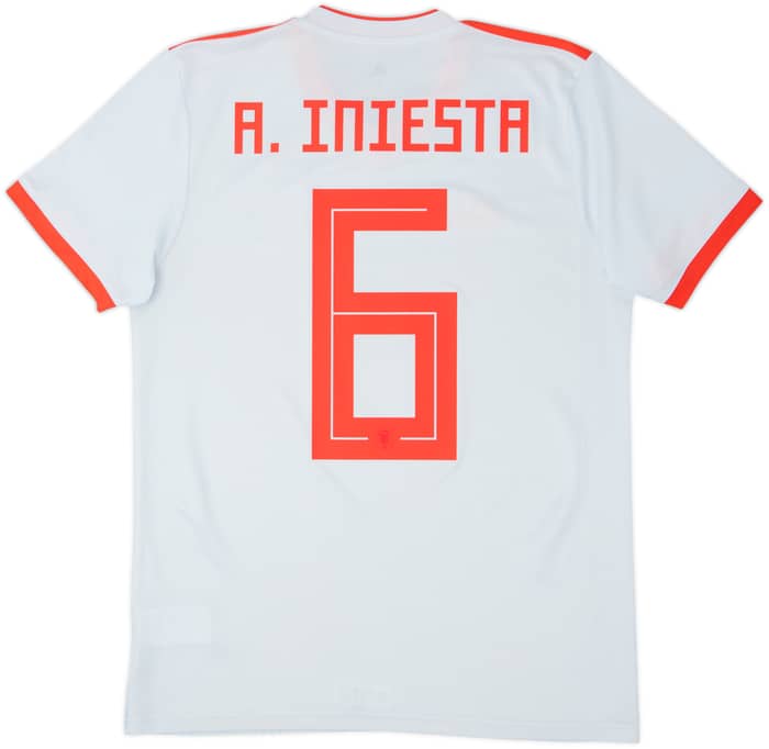 2018-19 Spain Away Shirt A.Iniesta #6 - 10/10 - (S)